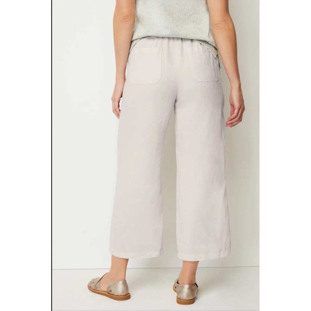 J Jill Pure Jill Pants‎ Womens Medium Petite Light Moonbeam Linen Tencel Cropped